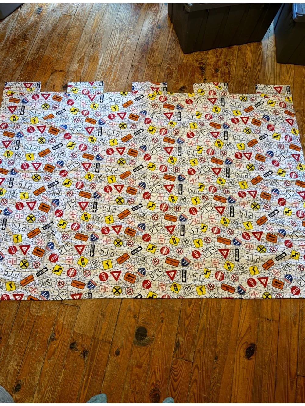 Handmade Patchwork T-Shirt Quilt with Wildlife & Music Panels - app 45x70